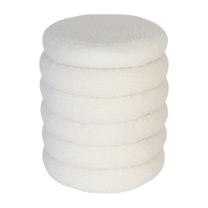 Hocker cu stocare Relaxdays, Teddy, 44 x 37 cm, Boho, Boucle