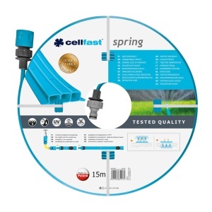 Hose de gradina CELLFAST 15 metri, 3 canale, UV rezistent, cu accesorii