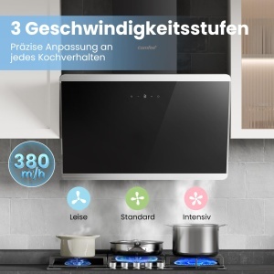 Hota COMFEE CH60J64ET4A2B 60 cm 380 m3h Touchscreen LED Negru - Img 5