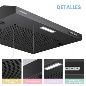 Hota Comfee SLIF17B-60 60 cm LED Negru Putere 200 m3h - Img 6