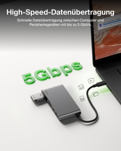 Hub USB-C Belkin 5-in-1, HDMI 4K 60Hz, 100W Power Delivery, Gri - Img 6