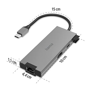 Hub USB C Hama 5 Porturi cu HDMI 4K, 2 USB-A, 1 USB-C, Alu - Img 5