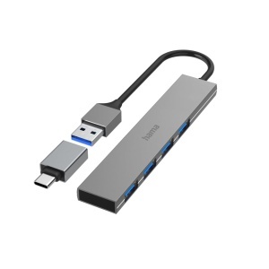 Hub USB Hama 4 Porturi, USB-A si USB-C, Aluminiu, Ultra Slim - Img 7