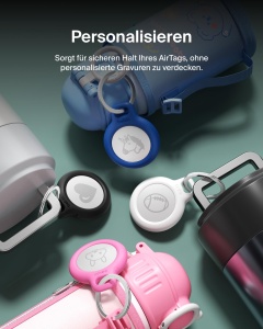Husa AirTag Belkin cu breloc, protectie anti-zgarieturi, neagra - Img 7