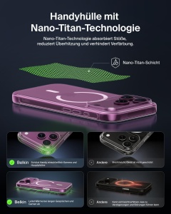 Husa Clear Belkin pentru iPhone 18 Pro, Nano-Titan, rezistenta la socuri - Img 5