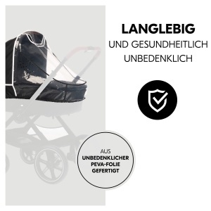 Husa de ploaie universala hauck pentru babywannen, transparenta, cu ventilatie - Img 6