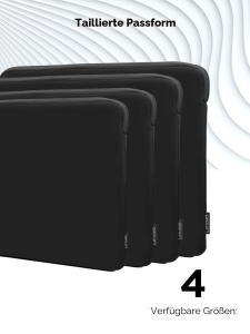 Husa laptop Lenovo 14 inch Neopren Fleece Negru Protectie premium - Img 2