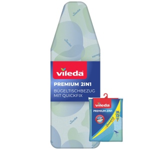 Husa pentru masa de calcat Vileda Premium 2in1, 110-130 cm, gri
