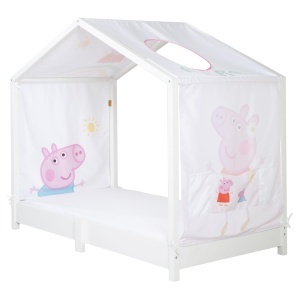 Husa pentru pat copii roba Peppa Pig 70 x 140 cm, cu 3 buzunare, lavabila