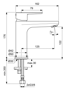 Ideal Standard BC554AA Robinet de lavoar Cerafine O fara set de deseuri - Img 2