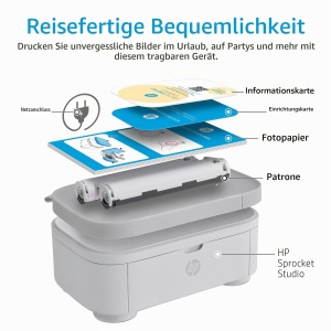 Imprimanta foto HP Sprocket Studio Plus, 4x6 inch, wireless, alb - Img 2