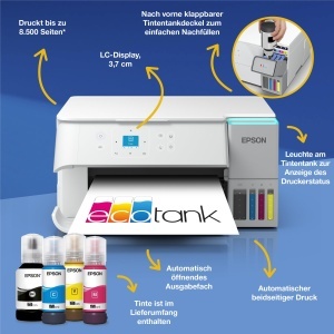 Imprimanta multifunctionala A4 Epson EcoTank ET-2956, Wi-Fi, duplex, alb - Img 2