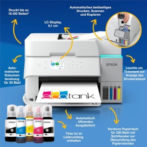Imprimanta multifunctionala Epson EcoTank ET-3956, A4, Wi-Fi, Duplex - Img 3