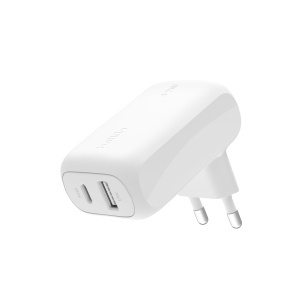 Incarcator Belkin BoostCharge 42W cu 2 porturi USB-C si USB-A, Alb