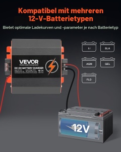 Incarcator DCDC VEVOR SDC-30A, 12V 30A, 375W, pentru plumb-acid si Lithium - Img 4