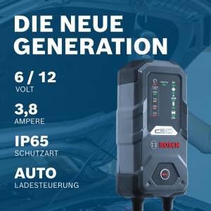 Incarcator de baterii BOSCH C30 pentru 6V si 12V, 3.8A, rezistent la apa - Img 3