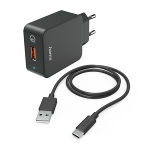 Incarcator rapid Hama 19,5W cu cablu USB-C, negru