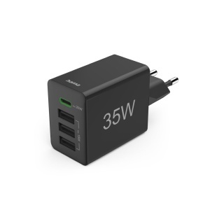Incarcator rapid Hama 35W 1x USB-C PD 3x USB-A Negru