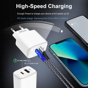 Incarcator rapid V-TAC 20W USB-C, compact, pentru iPhone si Samsung - Img 2