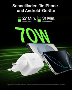 Incarcator USB-C Belkin 70W, 3 Porturi, Alb - Img 4