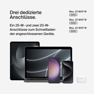 Incarcator USB-C Belkin BoostCharge cu 3 porturi, 67W, alb - Img 5