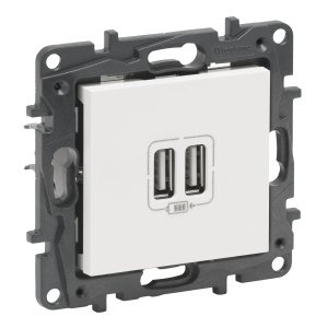 Incarcator USB dublu LEGRAND Niloe Step 398262 Alb pentru instalare sub tencuiala - Img 2