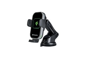 Incarcator wireless auto Verbatim FWC-02 Qi 15W cu suport telefon si suprafata din sticla
