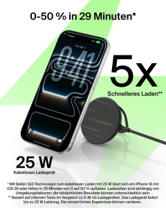 Incarcator wireless Belkin UltraCharge Qi2 25W MagSafe negru - Img 3