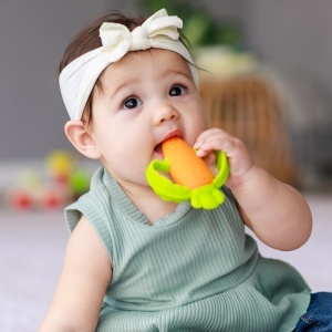 Infantino Lil Nibbles Silicon Beissring Carrot BPA Free pentru bebelusi - Img 8