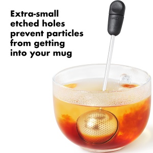Infuzor de ceai OXO Good Grips cu functie de rasucire pentru ceai vrac - otel inoxidabil, negru - Img 3