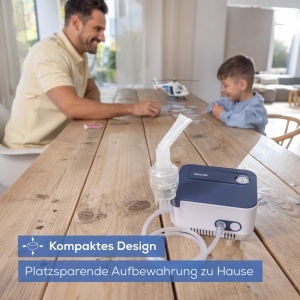 Inhalator Beurer IH 16, compact, pentru adulti si copii, culoare albastruwhite - Img 2