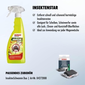 Insecticid pentru automobile SONAX InsektenStar 750 ml - Eliminare eficienta a insectelor - Img 3