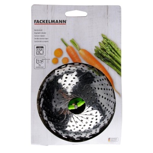 Insertie pentru abur Fackelmann O 24 cm, Insertie pentru abur, Cratita cu insertie pentru abur, Insertie pentru sita pentru gatire usoara, pentru legume sanatoase, gatite cu tandrete (culoare: argintiu/verde), Cantitate: 1 bucata - Img 5