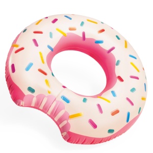 Intex 56265NP - Inel gonflabil de inot Rainbow Donut Vinil Multicolor 94x23 cm - Img 3
