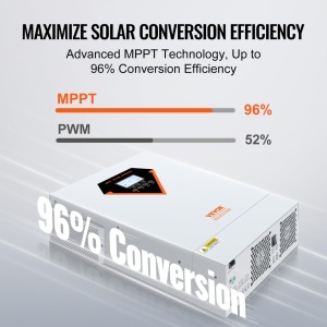 Invertor solar hibrid VEVOR 2-in-1 5500W Invertor solar 11000VA Afisaj LCD MPPT cu unda sinusoidala pura 3 moduri de incarcare (incarcare solara, incarcare la retea, incarcare hibrida) si 4 moduri de iesire (UTL, SOL, SBU, SUB) - Img 3