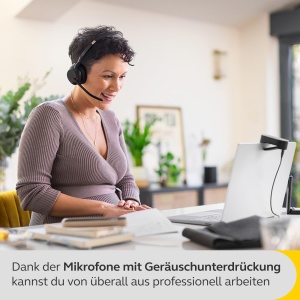 Jabra Evolve2 55 - Casti stereo fara fir cu statie de incarcare Air Comfort - Microfoane cu anulare a zgomotului si ANC - Certificat MS Teams, compatibil cu alte platforme - Negru - Img 5