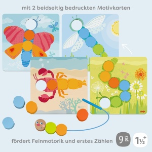 Joc de Fadere HABA 2012248001 - 20 Piese din Lemn, 4 Carti cu Motive - Img 4