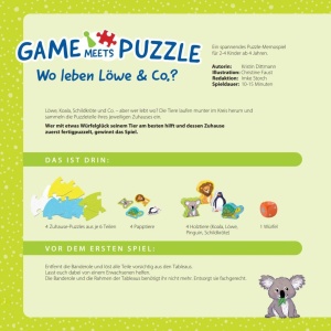 Joc de societate HABA Wo Leben Lowe Co. 4 piese puzzle si 4 figurine din lemn - Img 7