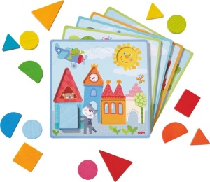 Joc de sortare HABA 302949 - Aventuri cu animale, 15 piese din lemn, 5 carti ilustrate