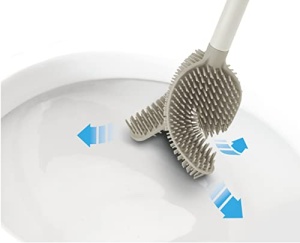 Joseph Joseph Flex 360 Perie de WC cu suport Anti-Trop Anti-Blocaj Beige - Img 5