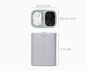 Joseph Joseph Tota 90L Cos de rufe cu capac gri cu separare haine - Img 3