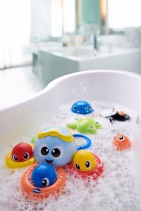 Jucarie baie copii Chicco Oktopus multicolora 6-36 luni cu efect de ploaie si pesti stropitori - Img 4