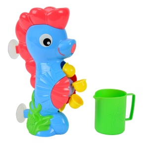Jucarie de Baie Simba ABC Seepferdchen 26 cm, cu Suport de Ventuza si Wasserrad, Multicolor