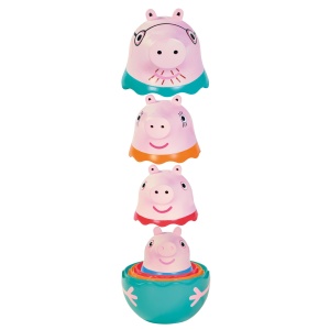 Jucarie de baie Toomies Peppa Pig - Set 4 figurine, usor de curatat, pentru copii de la 18 luni
