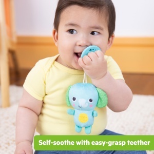 Jucarie de dentitie Bright Starts SootheMate cu elefant din plus si inel din silicon - Img 2
