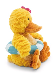 Jucarie de plus NICI Ente Pooline 62898 35 cm galben cu colac si floare roz - Img 3