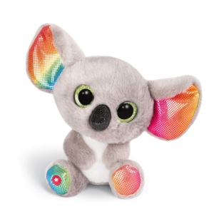 Jucarie de plus NICI Koala Miss Crayon 15 cm gri cu accente curcubeu ochi stralucitori