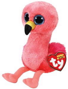 Jucarie de plus TY Beanie Boos Gilda Flamingo Roz 15 cm