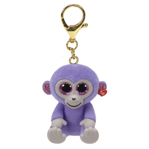 Jucarie de plus TY Clip Cherry, 9 cm, violet, cu ochi si urechi roz