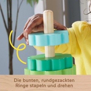 Jucarie de Stivuire Fisher-Price HXT77, din Lemn, 10 Piese, Colorate - Img 5